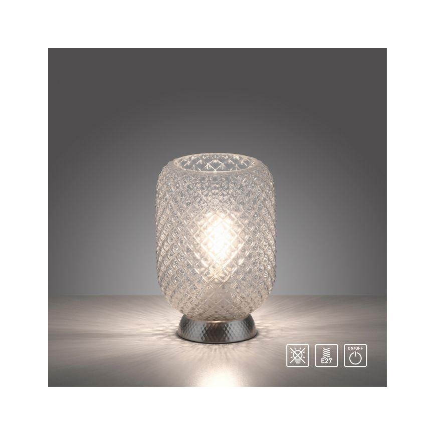 JUST LIGHT. 14906-55 - Lámpara de mesa REISHI 1xE27/40W/230V cromo mate