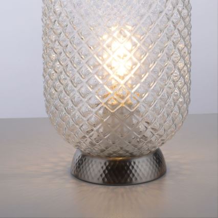 JUST LIGHT. 14906-55 - Lámpara de mesa REISHI 1xE27/40W/230V cromo mate