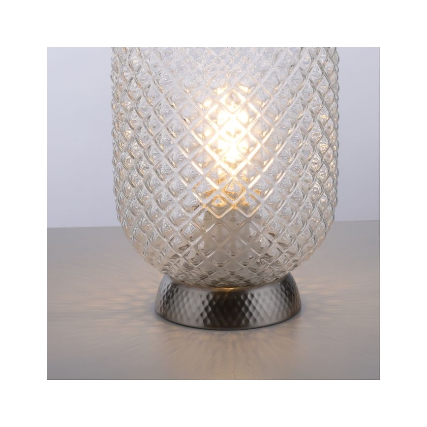 JUST LIGHT. 14906-55 - Lámpara de mesa REISHI 1xE27/40W/230V cromo mate