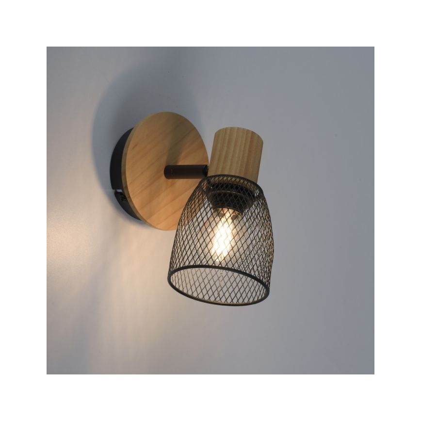JUST LIGHT. 15191-79 - Foco de pared TAMIS 1xE14/10W/230V pino
