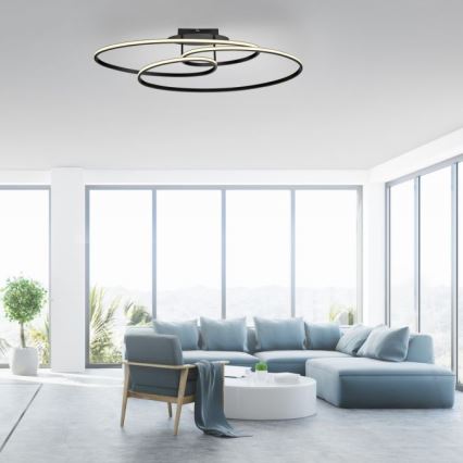 JUST LIGHT. 15321-18 - Plafón LED LUMACA LED/33W/230V negro