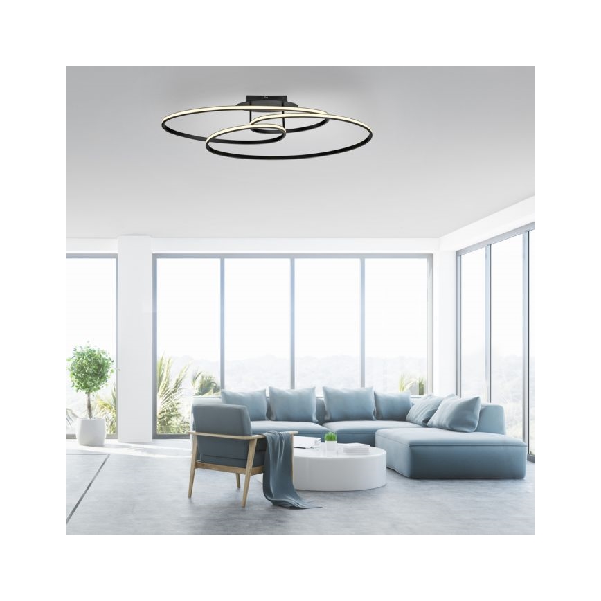 JUST LIGHT. 15321-18 - Plafón LED LUMACA LED/33W/230V negro
