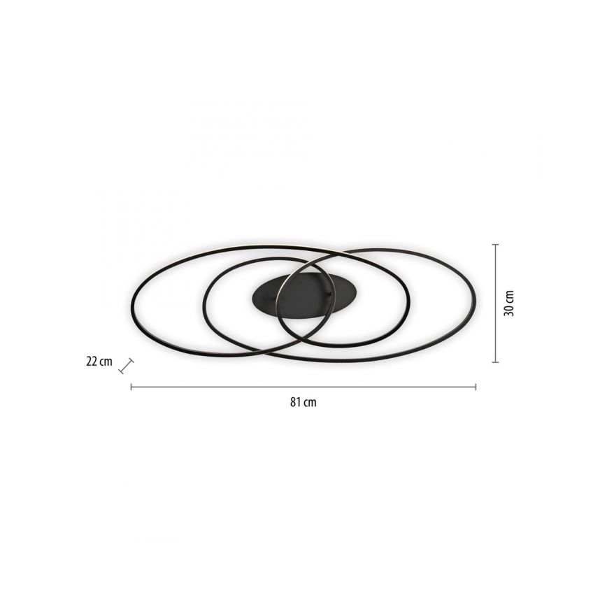 JUST LIGHT. 15321-18 - Plafón LED LUMACA LED/33W/230V negro