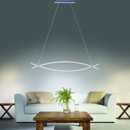 JUST LIGHT. 15382-55 - Lámpara LED colgante MAJA 2xLED/8,4W/230V cromo mate