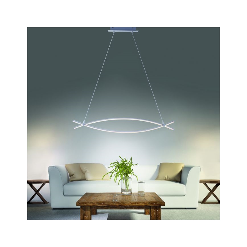 JUST LIGHT. 15382-55 - Lámpara LED colgante MAJA 2xLED/8,4W/230V cromo mate