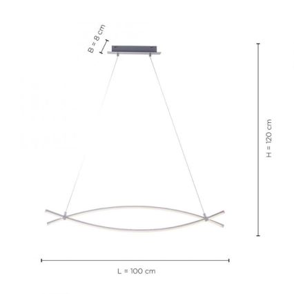 JUST LIGHT. 15382-55 - Lámpara LED colgante MAJA 2xLED/8,4W/230V cromo mate