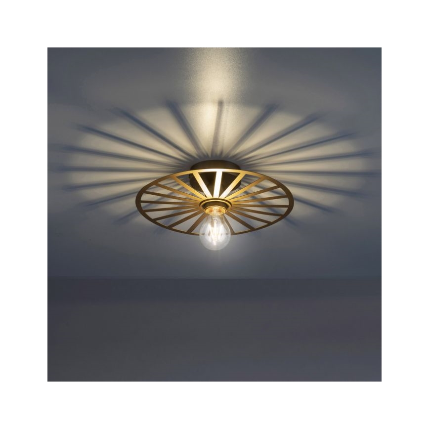 JUST LIGHT. 15635-60 - Plafón SPIKE 1xE27/40W/230V diá. 30 cm latón