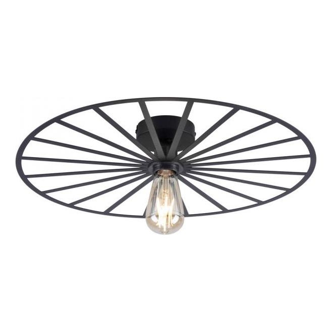 JUST LIGHT. 15636-18 - Plafón SPIKE 1xE27/40W/230V diá. 50 cm negro