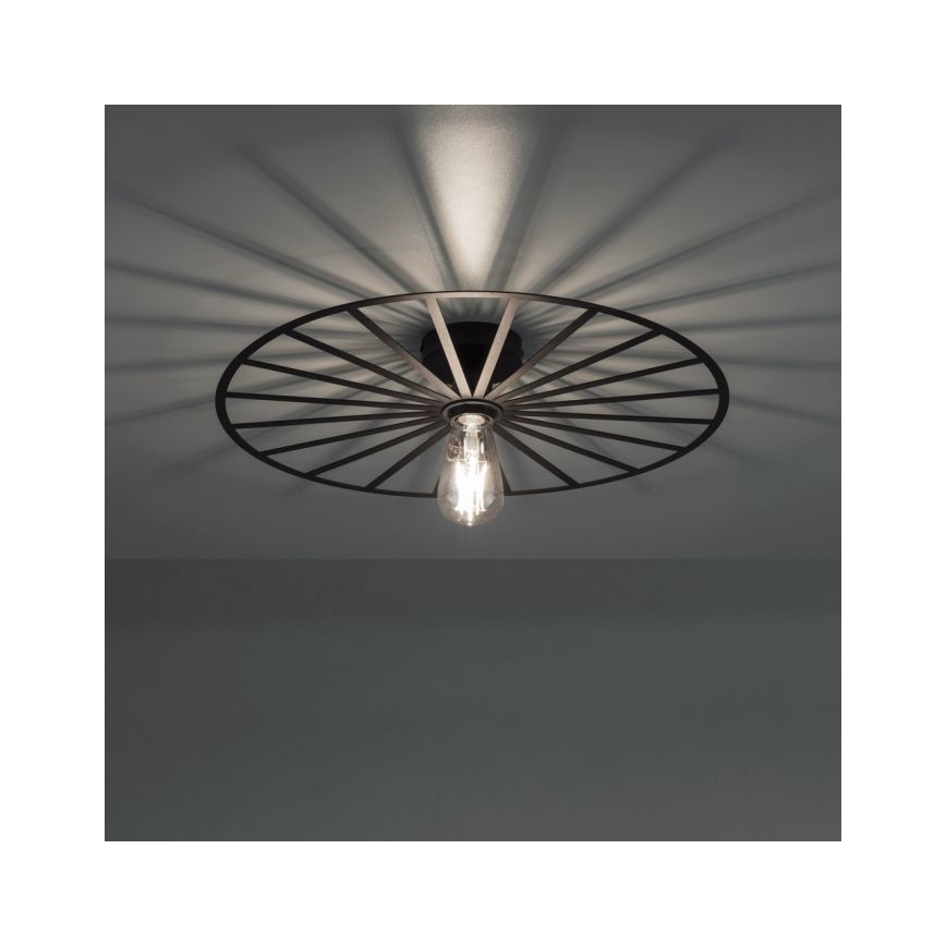 JUST LIGHT. 15636-18 - Plafón SPIKE 1xE27/40W/230V diá. 50 cm negro