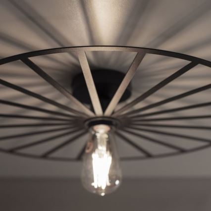 JUST LIGHT. 15636-18 - Plafón SPIKE 1xE27/40W/230V diá. 50 cm negro