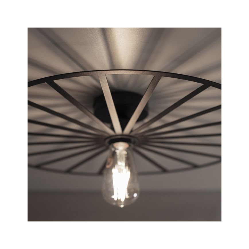 JUST LIGHT. 15636-18 - Plafón SPIKE 1xE27/40W/230V diá. 50 cm negro
