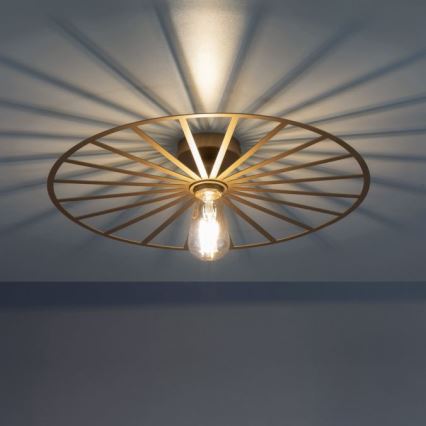 JUST LIGHT. 15636-60 - Plafón SPIKE 1xE27/40W/230V diá. 50 cm latón