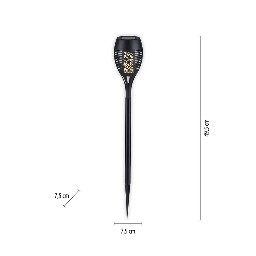 JUST LIGHT. 19106-18-3 - SET DE 3x Lámparas solares LED FACKEL LED/0,24W/1,2V 200 mAh IP44 negro
