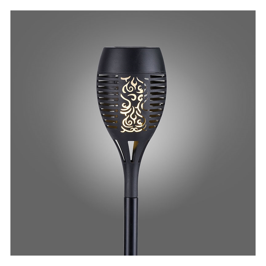 JUST LIGHT. 19106-18-3 - SET 3x Lámpara solar LED FACKEL LED/0,24W/1,2V 200 mAh IP44 negro