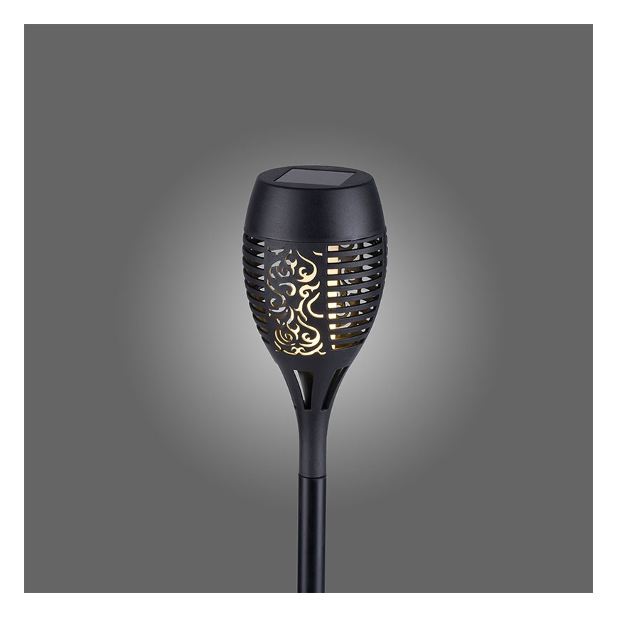 JUST LIGHT. 19106-18-3 - SET 3x Lámpara solar LED FACKEL LED/0,24W/1,2V 200 mAh IP44 negro