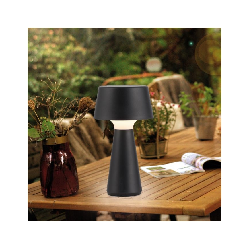 JUST LIGHT. 19260-18 - Lámpara LED de exterior táctil regulable ABERA LED/3W/3,7V 2000 mAh USB IP54 negro