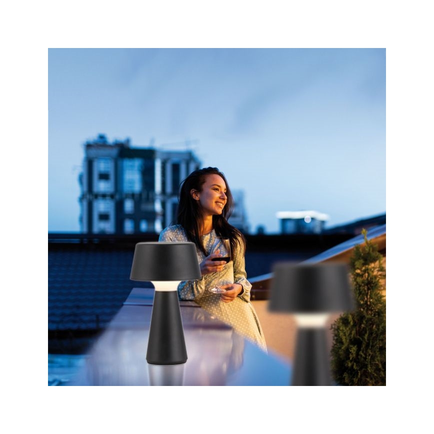 JUST LIGHT. 19260-18 - Lámpara LED de exterior táctil regulable ABERA LED/3W/3,7V 2000 mAh USB IP54 negro