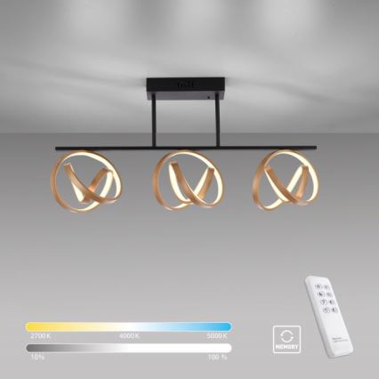 JUST LIGHT. 6245-18 - Lámpara de techo LED regulable LOOP 3xLED/11W/230V 2700-5000K + control remoto