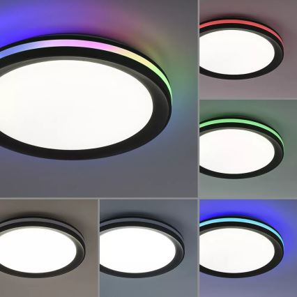 JUST LIGHT. 7509018 - Plafón LED RGBW regulable GANGES LED/24W/230V 2700-5000K + control remoto