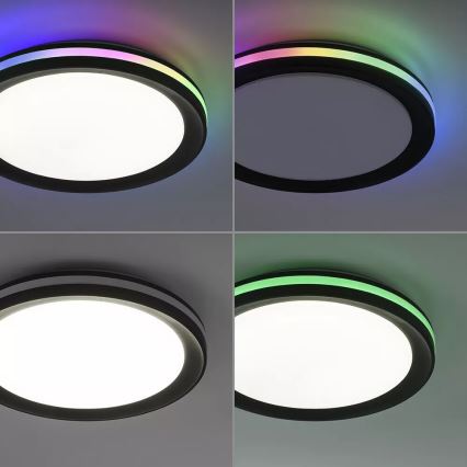 JUST LIGHT. 7509018 - Plafón LED RGBW regulable GANGES LED/24W/230V 2700-5000K + control remoto