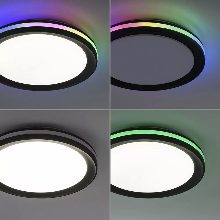 JUST LIGHT. 7509018 - Plafón LED RGBW regulable GANGES LED/24W/230V 2700-5000K + control remoto
