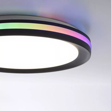 JUST LIGHT. 7509018 - Plafón LED RGBW regulable GANGES LED/24W/230V 2700-5000K + control remoto