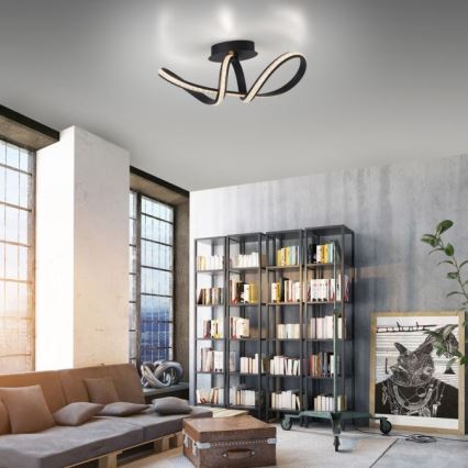 JUST LIGHT. 8475-18 - Lámpara de techo LED regulable BRILLA LED/29W/230V negro