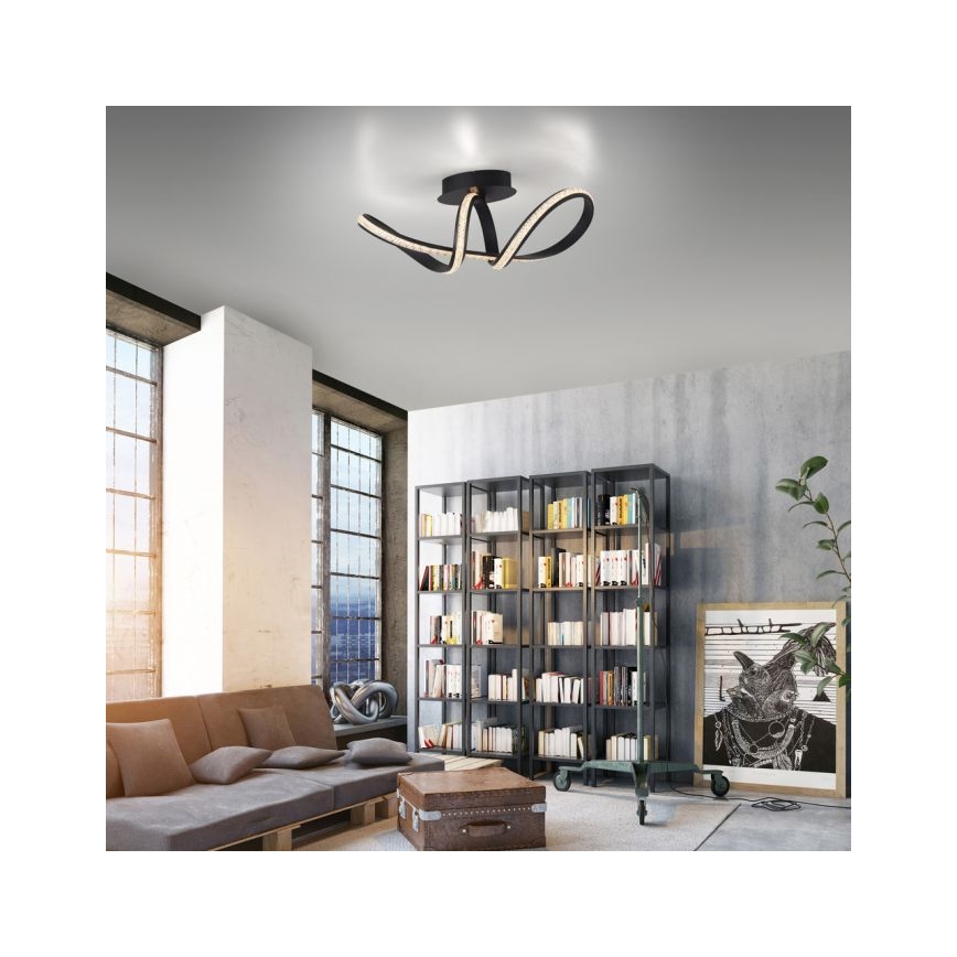 JUST LIGHT. 8475-18 - Lámpara de techo LED regulable BRILLA LED/29W/230V negro