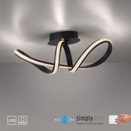 JUST LIGHT. 8475-18 - Lámpara de techo LED regulable BRILLA LED/29W/230V negro