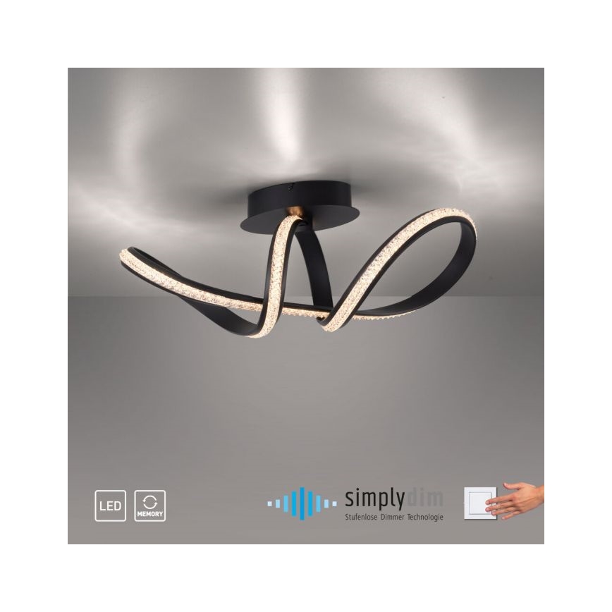JUST LIGHT. 8475-18 - Lámpara de techo LED regulable BRILLA LED/29W/230V negro