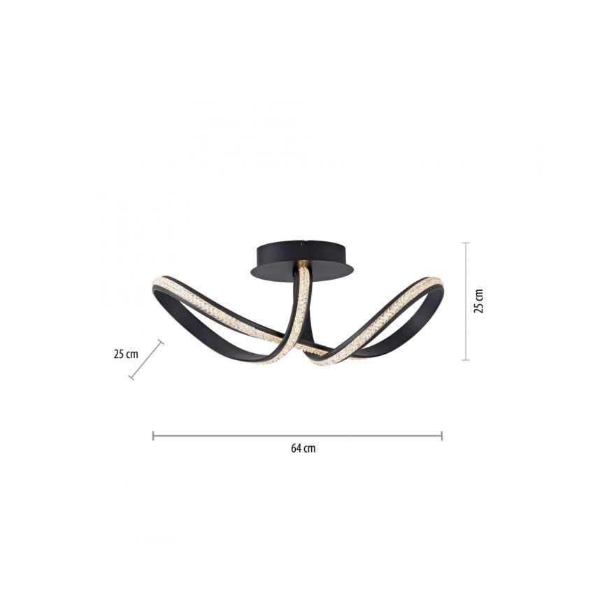 JUST LIGHT. 8475-18 - Lámpara de techo LED regulable BRILLA LED/29W/230V negro