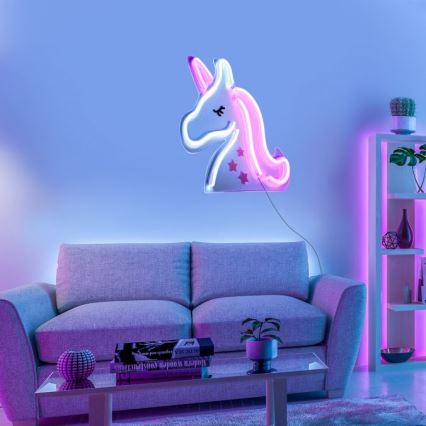 JUST LIGHT. 85025-70 - Decoración de pared LED NEON LED/6,5W/5V unicornio