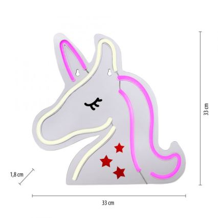 JUST LIGHT. 85025-70 - Decoración de pared LED NEON LED/6,5W/5V unicornio