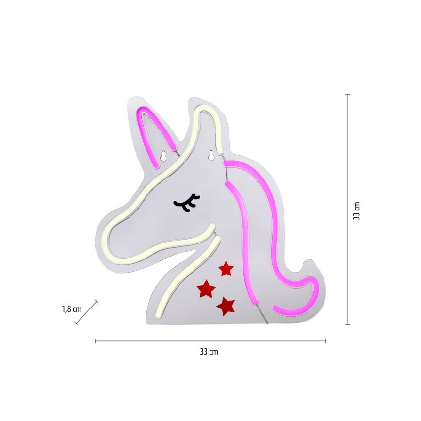 JUST LIGHT. 85025-70 - Decoración de pared LED NEON LED/6,5W/5V unicornio