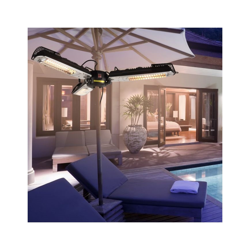 JUST LIGHT. 99513-18 - Elemento calefactor para exteriores GLOW 3x650W/1300W/2000W/230V IP34