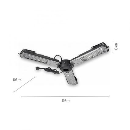 JUST LIGHT. 99513-18 - Elemento calefactor para exteriores GLOW 3x650W/1300W/2000W/230V IP34