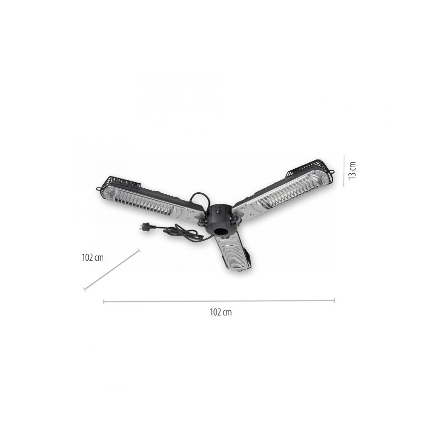 JUST LIGHT. 99513-18 - Elemento calefactor para exteriores GLOW 3x650W/1300W/2000W/230V IP34