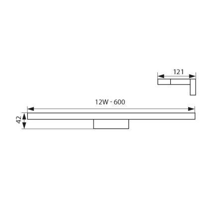 Iluminación LED para espejo de baño ASTEN LED/12W/230V IP44 cromo brillante