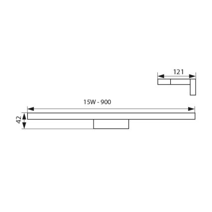 Iluminación LED para espejo de baño ASTEN LED/15W/230V IP44 cromo brillante