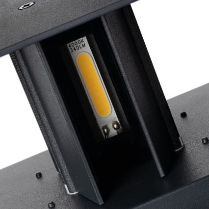 Aplique LED de exterior REKA con sensor de movimiento y crepúsculo LED/7W/230V, IP54, antracita, rectangular