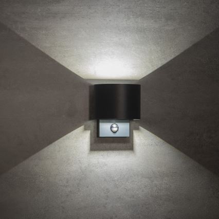 Aplique LED de exterior con sensor de movimiento y crepúsculo REKA LED/7W/230V IP54 antracita redondo