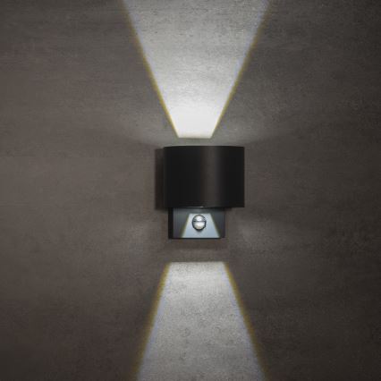 Aplique LED de exterior con sensor de movimiento y crepúsculo REKA LED/7W/230V IP54 antracita redondo