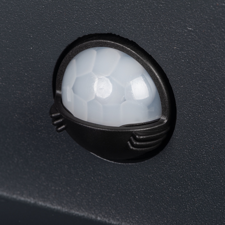 Aplique LED de exterior con sensor de movimiento y crepúsculo REKA LED/7W/230V IP54 antracita redondo