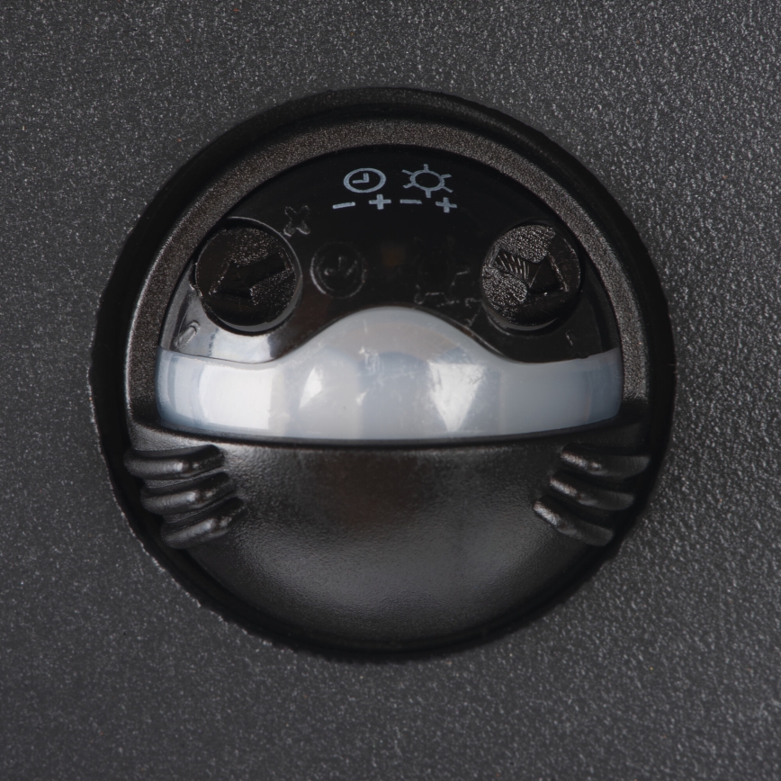 Aplique LED de exterior con sensor de movimiento y crepúsculo REKA LED/7W/230V IP54 antracita redondo