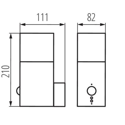 Kanlux 29011 - Aplique exterior con sensor VADRA 1xE27/11W/230V IP44