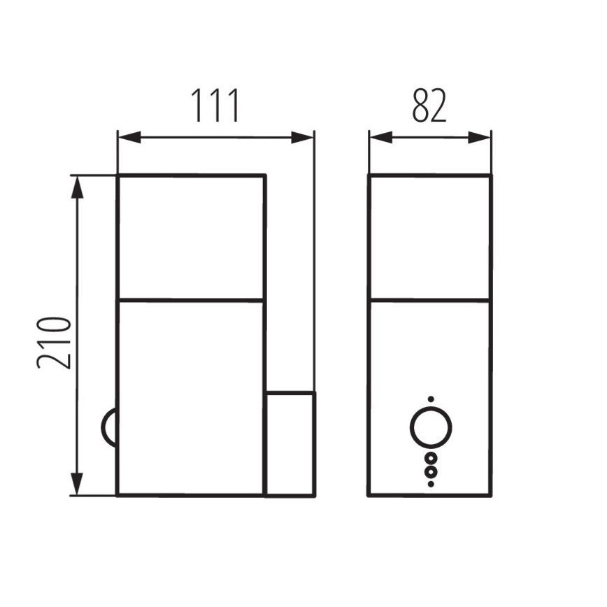 Kanlux 29011 - Aplique exterior con sensor VADRA 1xE27/11W/230V IP44
