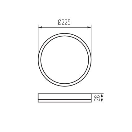 Luminaria de techo LED AZPO LED/11,8W/230V 3000/4000/6000K Ø 22,5 cm IP54 negra