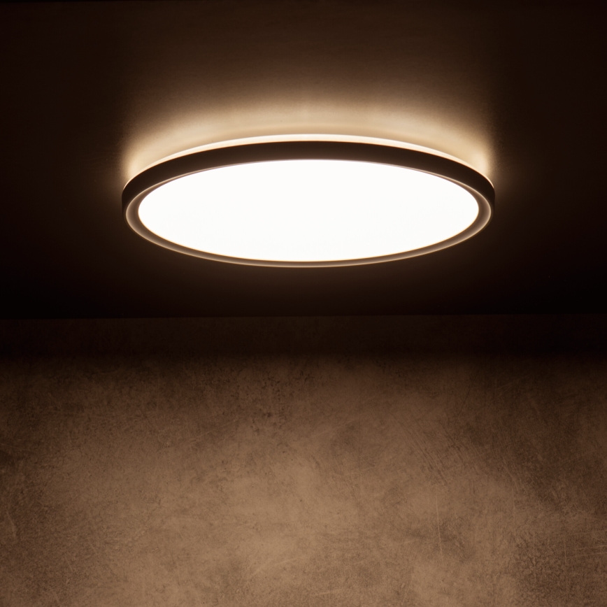 Lámpara de techo LED AZPO LED/22W/230V 3000/4000/6000K Ø 42 cm IP54 negra