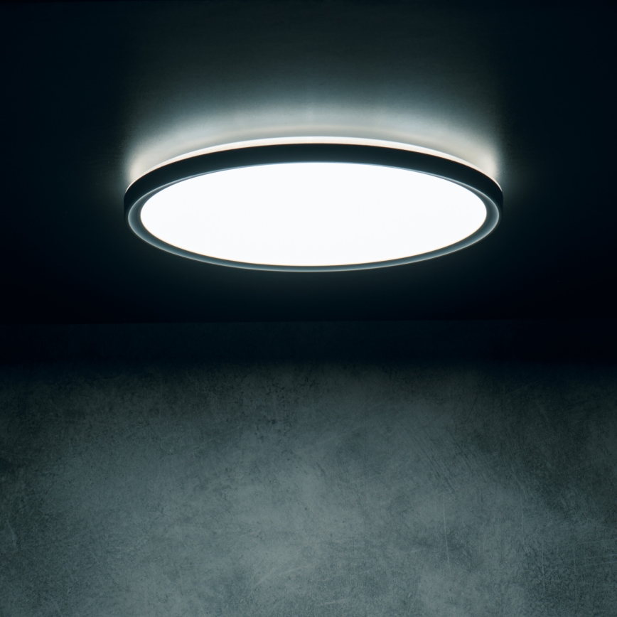 Lámpara de techo LED AZPO LED/22W/230V 3000/4000/6000K Ø 42 cm IP54 negra