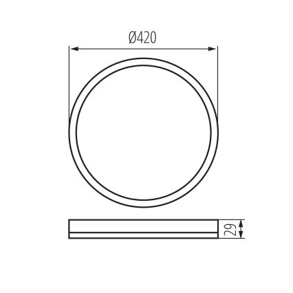 Lámpara de techo LED AZPO LED/22W/230V 3000/4000/6000K Ø 42 cm IP54 negra